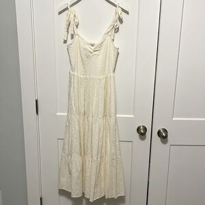 Madewell Size Medium Cream Islet Dress with Tie Straps